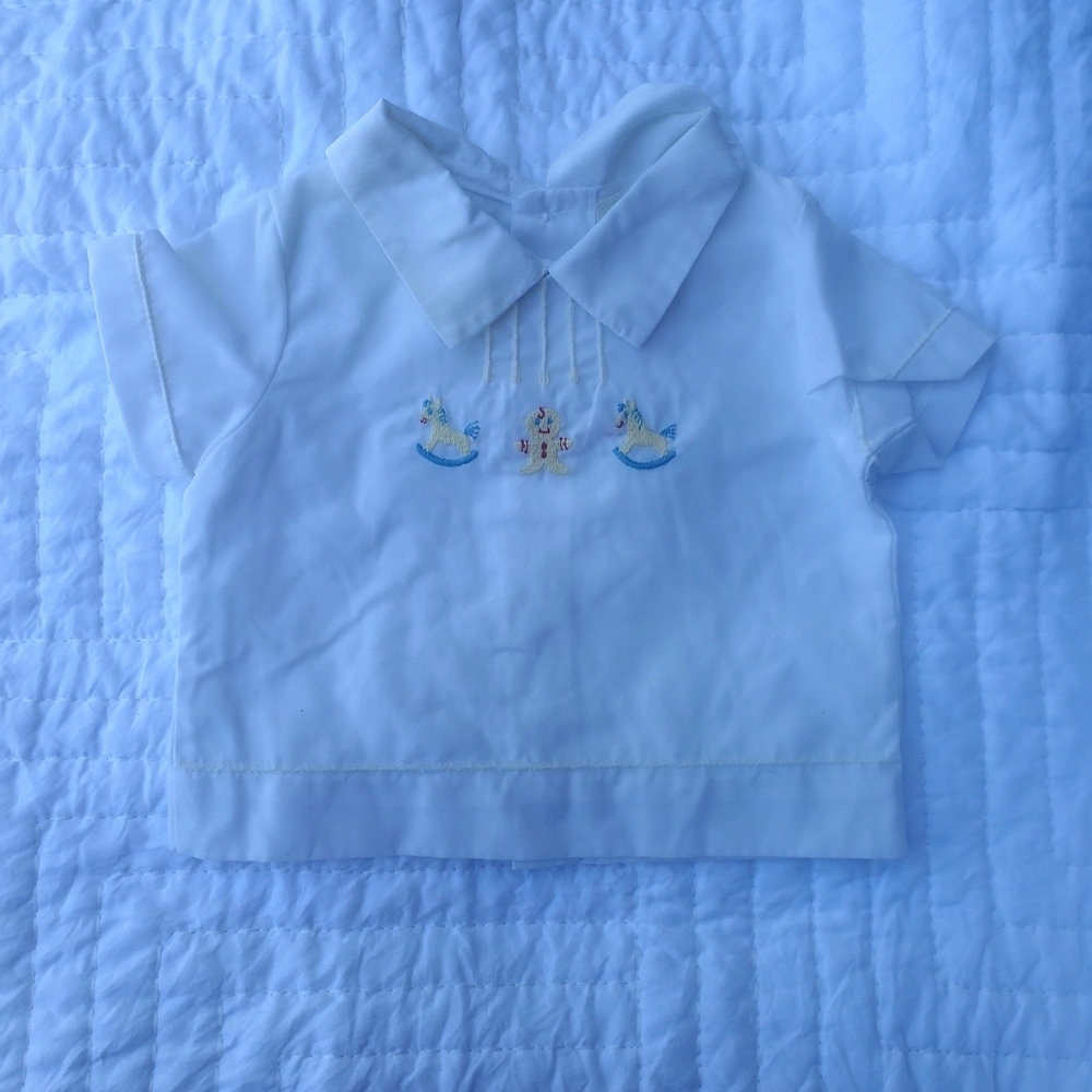 VTG Baby Boy White Dress Shirt 0-3 Mos